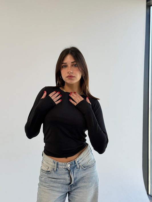 Effortless Black Basic L | بادي قطن بيزك